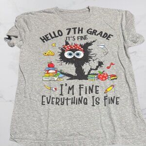 Women's Size M - Hello 7th Grade T Shirt